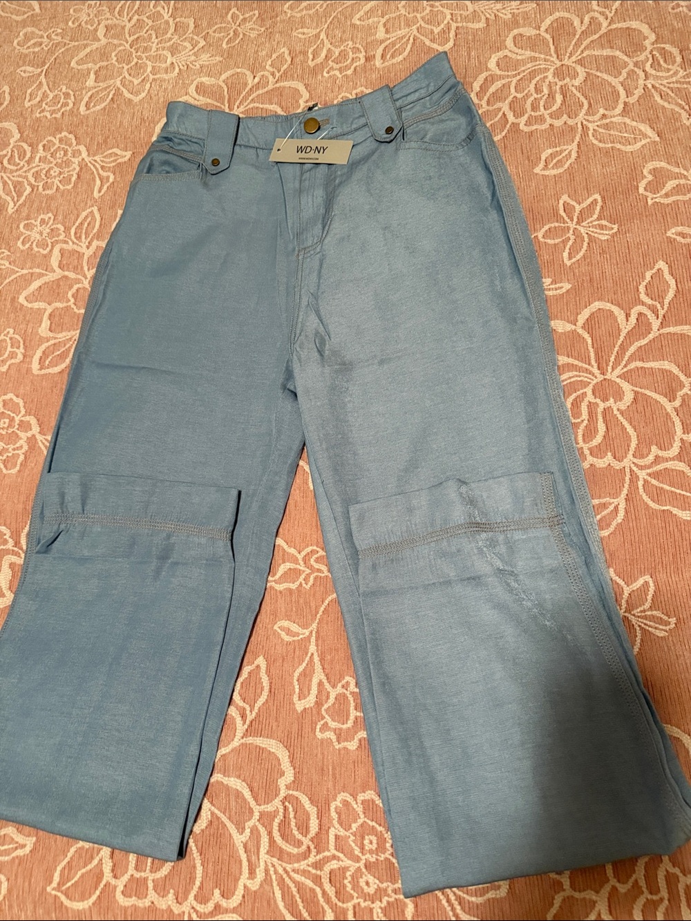 WD.NY Slate Blue Cargo Pants with Patch Pockets